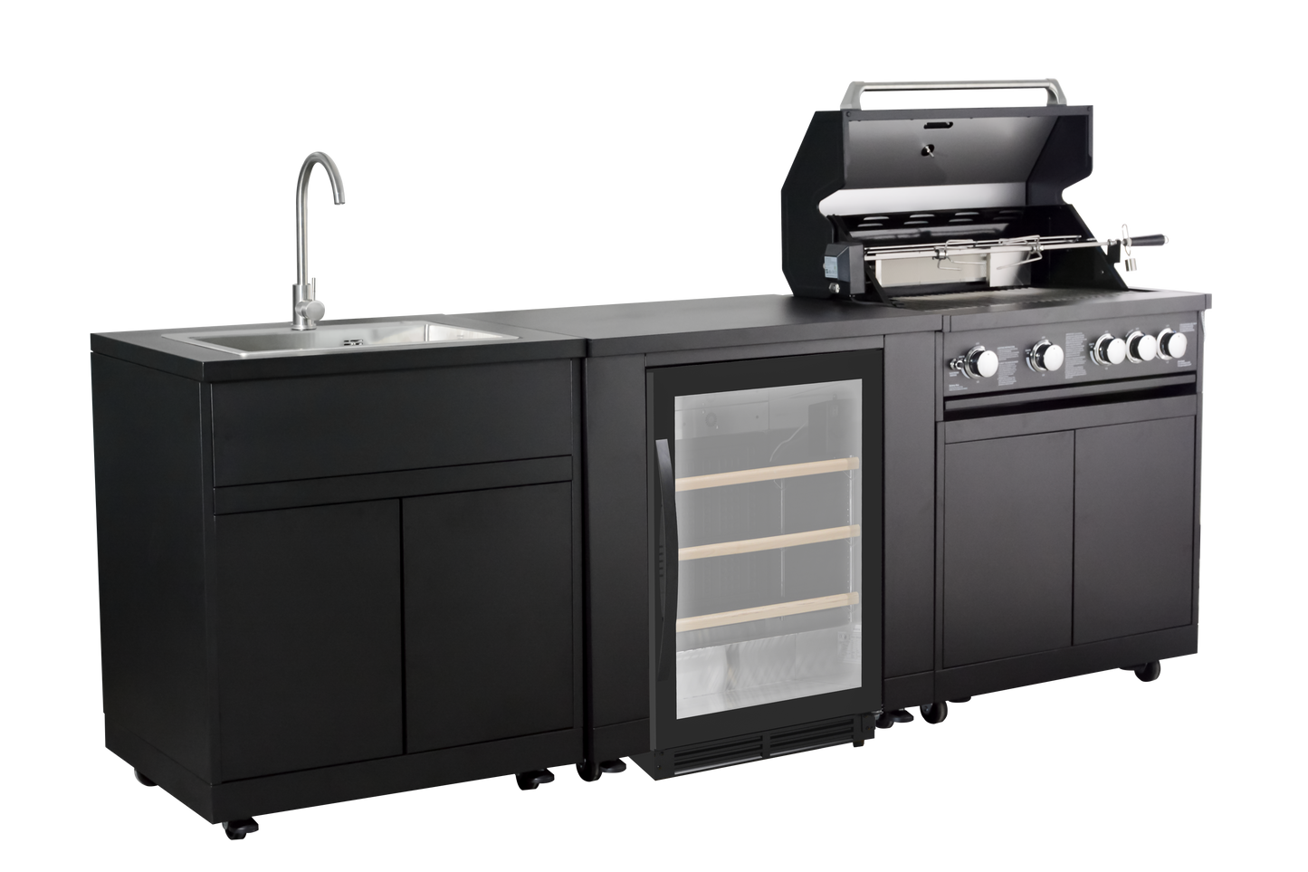 BBQTitan Series 292x66x129cm 4-burner + rear burner (incl. rotisserie, interior lighting and cover)