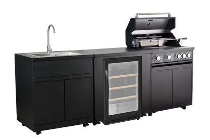 BBQTitan Series 292x66x129cm 4-burner + rear burner (incl. rotisserie, interior lighting and cover)