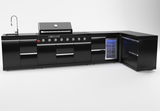 Grillmaster SUPREME Max Rockster 471x58x90cm, Inkl. Roksserie, Inkl. Granite work surface, 6 2 burners, pre-assembled