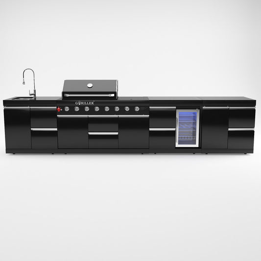 Grillmaster ELITE Max Rockster 409x58x90cm, Inkl. Rotisserie, 6+2 Brenner, vormontiert