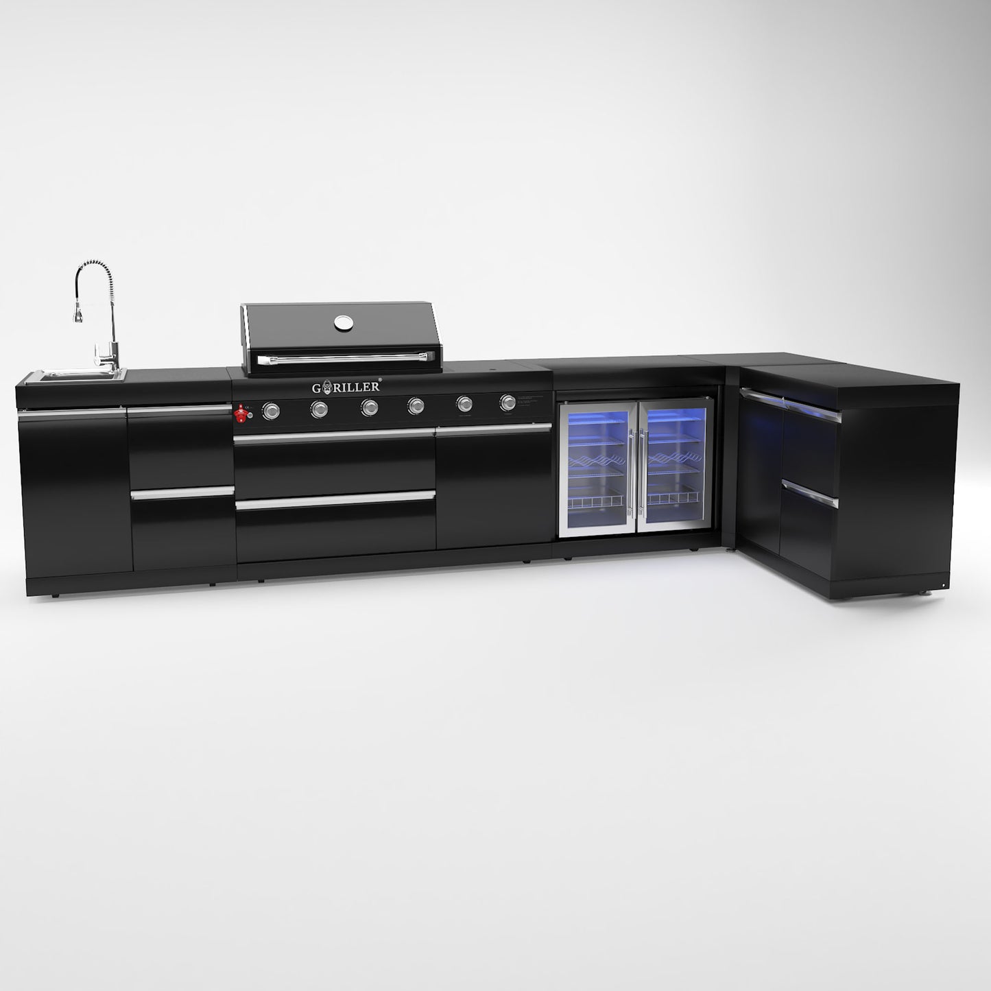 Grillmaster SUPREME 441x58x90cm, Inkl. Rotisserie, 4+2 Brenner, vormontiert