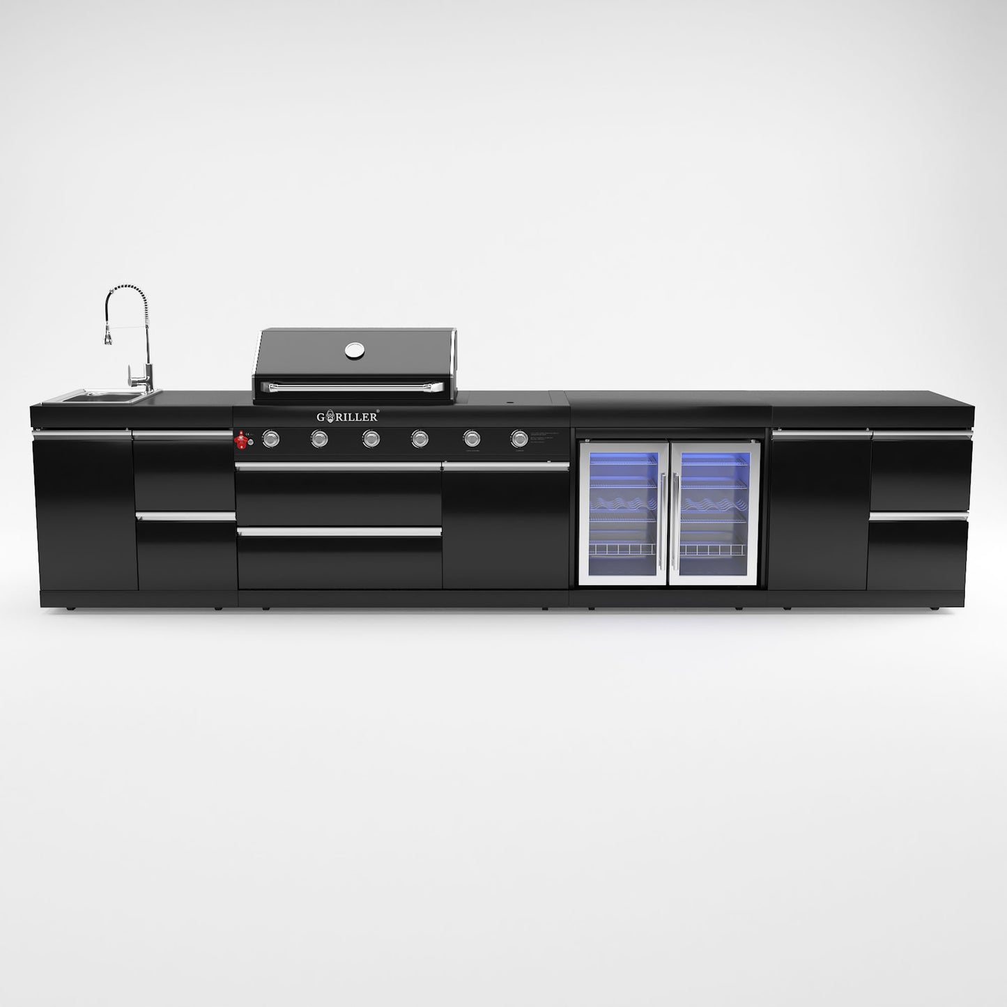 Grillmaster ULTIMATE 379x58x90cm, Inkl. Rotisserie, 4+2 Brenner, vormontiert