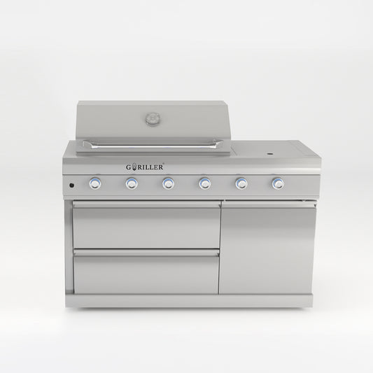 Grill Master Silver Stainless Steel-Outdoor Kitchen-Incl. Rotisserie, 4 2 burners-pre-assembled