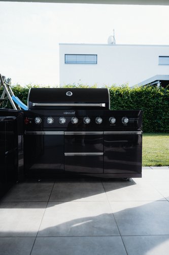 Grill Master Max Stainless Steel Outdoor Kitchen Black, Incl. Rotisserie, 6 2 burners-pre-assembled